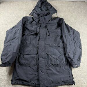 Spiewak Hidden Hood Made In USA Vented Parka Coat Black Men’s Size Large